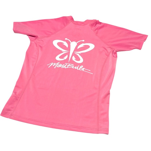 Maui Built Pink Short Sleeve Rash Guard Swim Shirt - Picture 8 of 8